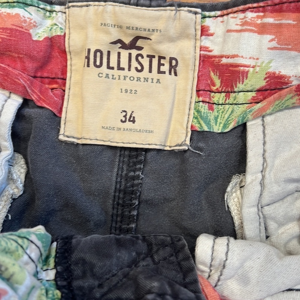 Hollister California Shorts Mens 34 Black Distressed Flat Front Outdoor Casual‌ - Picture 3 of 5